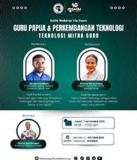 SAGU WEBINAR – Teknologi Mitra Guru Papua banner SAGU WEBINAR – Teknologi Mitra Guru Papua banner